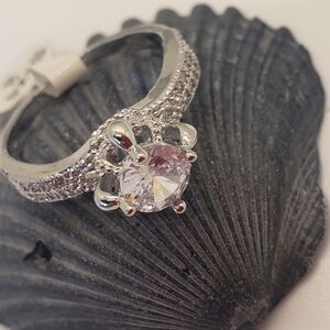 NEW Cubic Zirconia Elevated CROWN Ring 8 Sterling Silver Plated